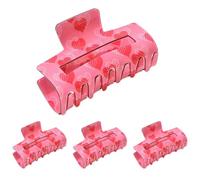Thick Hair Claw Clips, Rectangle Love Heart Pattern, Strong Jaw Grip, Decorative and Stylish Everyday Hair Accessories, Perfect for Everyday Wear, 3,15 x 1,57 pouces Multicolor