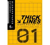 Thick Lines Graph Paper Notebook - Quad Ruled 1x1: 1 Square Per Inch Thick Squared Grid Paper for Math, Engineering, Design & School Use | 120 Pages | Yellow Cover