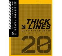 Thick Lines Graph Paper Notebook - Quad Ruled 20x20: 20 Squares Per Inch Thick Squared Grid Paper for Math, Engineering, Design & School Use | 120 Pages | Yellow Cover