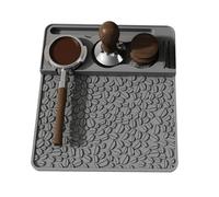 Thick Silicone Mat, Coffee Tamping Pad, 10.19x9.44 Inch Pad with Anti Slip Base, Waterproof Rubber Mat, Espresso Mats with Corner Edge, Brewing Accessory for Counter Station