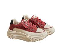 Thick-Soled Casual Women's Height-Increasing Shoes, 1.8" Height Increase Platform Walking Sneakers for Fashion Woman (Red,32.5)