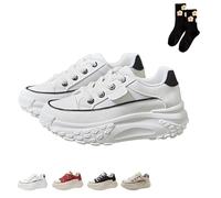 Thick-Soled Casual Women's Height-Increasing Shoes, 1.8" Non-Slip Casual Sneakers, 2026 New Women's Fashion Street Shoes (White,36)