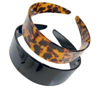 Thick Tortoise Shell Headband with Teeth for Women 1.5in No Slip Wide Retro Plastic Headbands Retro Tortoiseshell Hair Accessories (C)