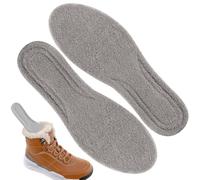 Thick Warm Wool Insoles,Snug Feet, Sheepskin Insoles,Soft Cosy Furry Shoe Replacement For Snow Boots - Beige