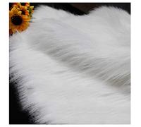 Thicke 150x50cm Long Velours 60mm Tissu En Fausse Fourrure Pour L'ameublement Bricolage Artisanat, Doux Fausse Fourrure En Peluche Tissu De Luxe Shag Pour Costumes Manteau Cosplay Oreille(Color:BLANC)