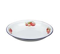 Thickened Enamel Dinner Plate Classic Vintage Round Dish Fruit Bowl & Rice Deepened(19.8cm)