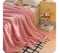 Thickened Rabbit Plush & Milk Velvet Blanket - Soft Cozy Cream Faux Rabbit Fur Throw Blanket for Home, Bed, and Sofa Seasons, Providing Warmth and Comfort. (Pink,150 × 200 cm)