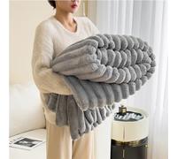 Thickened Rabbit Plush Nap Blanket Fluffy Fuzzy Plush Bubble, Soft Warm Cozy Shaggy Rabbit, for Bed Sofa Home Office (Gray,59 * 79 in)