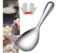 Thickened Stainless Steel Non-Stick Rice Spoon, Rice Spoon Paddle, Stainless Steel Spoons, Stainless Steel Serving Spoons, Thickened Mirror Polished Rice Spoon for Rice Cooker (1 Pcs)