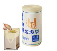 Thickened Tear-Resistant Household Garbage Bags with Handles | 50-Count Roll of Heavy-Duty Trash Can Liners | 19.69 x 23.62 Inch Leakproof Rubbish Bags for Kitchen, Bathroom, and Office