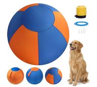 Thickened version Herding Balls For Dogs, 10/18/22 Inch Giant Inflatable Dog Ball with Handle Tabs & Polyester Cover, Scratch Resistant Interactive Toy for Outdoor Play & Training (Orange+Blue,Large)