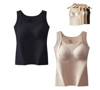 Thickened Warm Tank Top with Shelf Bra, Cashmere Sweater Women, 2 in 1 Warming Vest Built-in Bra Thermal Underwear (2 D,TG)