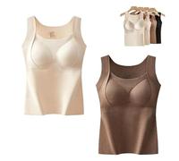 Thickened Warm Tank Top with Shelf Bra, Cashmere Sweater Women, 2 in 1 Warming Vest Built-in Bra Thermal Underwear (2 I,TTG)