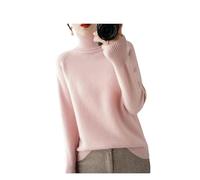 Thiened Pull en laine tricotée à col haut pour femme Coupe ample Plus Crew Ne Irt Long Sve, Racine rosée Pnnrk, 3XL