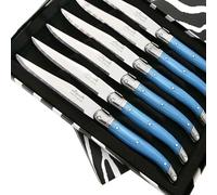 THIERS IFORGE - Coffret de 6 Couteaux à steak laguiole ABS de couleur bleue