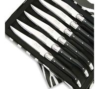 THIERS IFORGE - Coffret de 6 Couteaux à steak laguiole ABS de couleur noire
