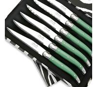 THIERS IFORGE - Coffret de 6 Couteaux à steak laguiole ABS de couleur verte