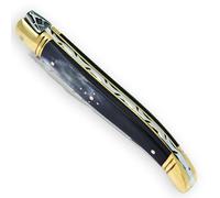 THIERS IFORGE - Couteau laguiole Franc-Maçon manche en corne noire 12 cm