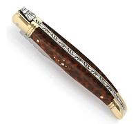 THIERS IFORGE - Couteau laguiole manche en bois d'amourette et mitres en laiton - 12 cm