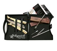 THIERS IFORGE - laguiole pliant en kit avec tire-bouchon et 2 mitres en laiton - Ebène