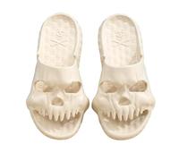 Thigies Chaussons Tête de Mort Unisexes - Sandales Antidérapantes à Bout Ouvert avec Semelles Épaisses en EVA, Pantoufles de Douche pour Intérieur et Extérieur, Plage et Piscine