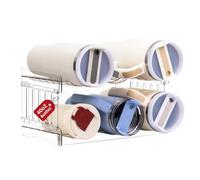 Thigies Lot de 2 organiseurs empilables Bouteilles d'eau pour Stanley de 1,2L gobelets Porte-Bouteilles en Plastique pour Armoire/Garde-Manger/réfrigérateur Gain de Place Peut contenir 6 conteneurs