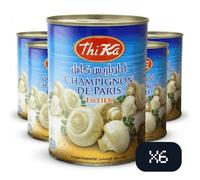 Thika Champignons entiers - boite 400 g - Pack de 6