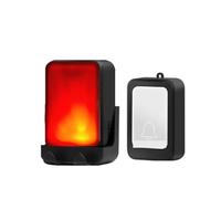 THikk Sonnette de Porte sans Fil avec Flash Lumineux, 7 Couleurs, Musique modifiable, Carillon de Porte for la Maison, téléavertisseur de Service for Personnes âgées et sourdes (Color : Black)