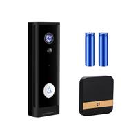 THikk Tuya WiFi Sonnette caméra sécurité Porte Cloche caméra extérieure 1080P vidéo Porte Cloche Intelligente sans Fil Sonnette Vision Nocturne PIR Alarme (Color : Option 4, Size : EU Plug)