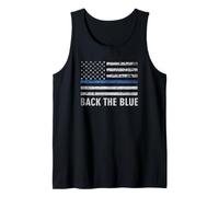 Thin Blue Line Back The Blue American Flag Police Support Débardeur