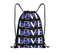 Thin Blue Line Love Police Unisexe Sacs De Gym Léger Sac À Cordon Grand Sacs De Sport Pour Voyage Natation Vacances Plage