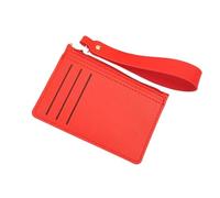 Thin Cards Holder Wallet Organizer Women Men Business Card Holders Wallets Slim Bank Credit ID Cover Coin Pouch Case(Red)