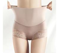 Thin Lace Pantalon taille haute sans couture pour femme conçu pour un port d'été respirant et un soutien doux du ventre (M, marron clair)