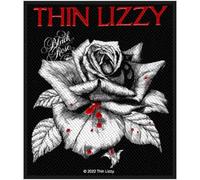 Thin Lizzy Patch Noir Rose Band Logo Nouveau Officiel Noir Woven Sew On