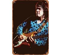 Thin Lizzy - Poster / impression du groupe - Portrait de Gary Moore Rocking His Guitar On Stage No.2, Angleterre, 1978 - Poster vintage en métal - Plaque décorative murale rétro pour maison hôtel