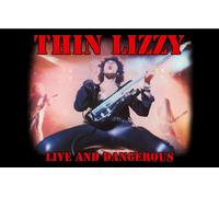 Thin Lizzy - Poster "Live And Dangerous", Tissu RO5054 (Taille unique) (Noir/Rouge/Rose)