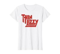 Thin Lizzy - Red Logo on White T-Shirt, Femme, Blanc, 3XL