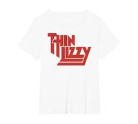 Thin Lizzy - Red Logo on White T-Shirt, Femme Grandes Tailles, Blanc, 4X