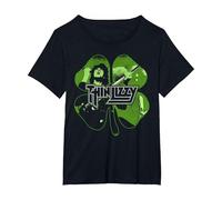 Thin Lizzy Shamrock Infill T-Shirt, Femme Grandes Tailles, Noir, 2X