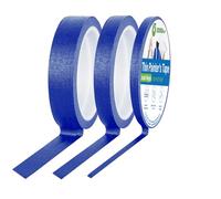 Thin Painters Tape 1/8, 1/4, 1/2，3/4，1 inch Width Painter Tape Paint Tape Masking Tape, for DIY, Crafts and Art Paint Big Projects (Blue, 1/4”+1/2”+3/4” x 3 Rolls)