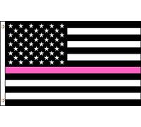 Thin Pink Line, Sensibilisation Américaine Au Cancer Du Sein, Femmes Aux États-Unis Drapeaux Décoratifs D'Extérieur 90X150Cm Décoratif Drapeau De Festival Durable Décoration Bannière