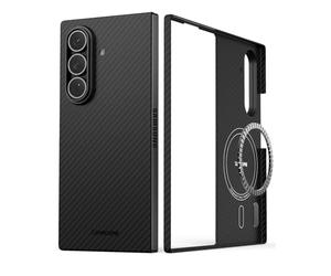 Thinborne Coque Compatible avec Samsung Galaxy Z Fold 7, [Fibre aramide 600D] [magnétique] [Ultra Fine] [Style Minimaliste] [Textures en Fibre de Carbone]