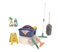THINCAN 11 pièces pour enfants Nettoyage ménager réaliste Jouet fille Faire pour jouer Serpillère Brosse Tableau d'avertissement Jouet Drôle Enfants Enfants Noël