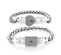 THINCAN 2 pièces/lot de bracelets assortis cadeau pour les couples amoureux du cœur, taille unique, Comme décrit