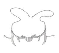 THINCAN 2024 Masque punk liquide irrégulière autorité faciale couleur argent fête d'Halloween cosplay bijoux pour femmes anneaux à lèvres