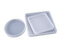 THINCAN 3 moules en résine de plateau portable faits à la main miroir carré rond surligneur moule en silicone cristal époxy moule facile à enlever