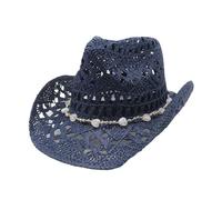 THINCAN Accessoire de personnalité Chapeaux artistiques Jeunesse Extérieur Vacances Écran solaire pour les voyages et les fêtes Poids léger Pliable Plage, bleu marine, M