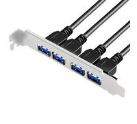 THINCAN Adaptateur interne USB 3.0 19/20 broches 4 ports pour PC Floppy Panneau avant Baie Aluminium Pour PC Bureau Disques Disques Disques Lecteurs Baie