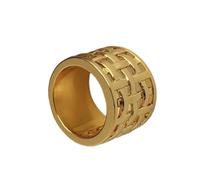 THINCAN Alliage élégant creux gaufré anneaux plaqué or/argent bande de mariage confortable accessoires assortis vintage gaufré bijoux, comme décrit