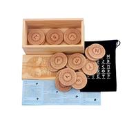 THINCAN Antique Norses Runes Stone Bois avec Escalopes à la Main Symboles Nordiques pour Leadership Spirituel Loisirs Historiques Patrimoine Culturel Collection Runes